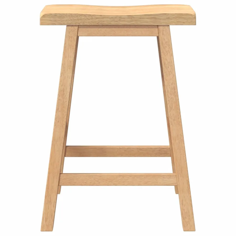 Tabourets de bar (lot de 2) en bois massif naturel et caoutchouc - 5