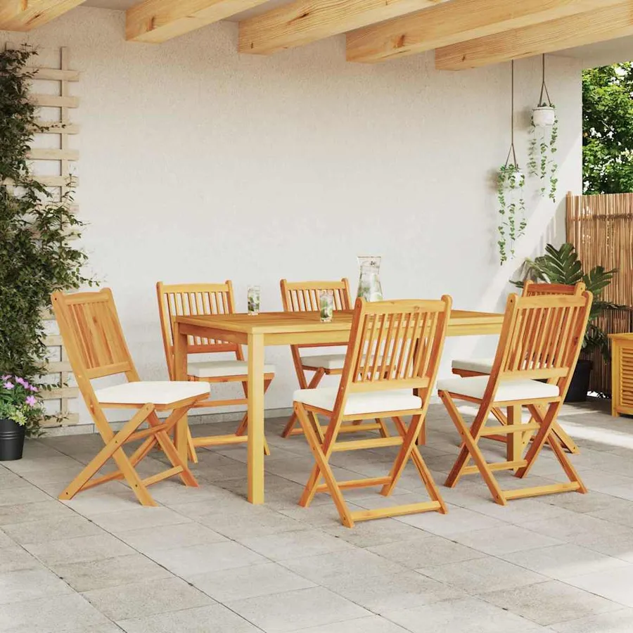 Chaise pliante avec coussin 6 pcs Blanc 49 x 57.5 x 92cm - 3