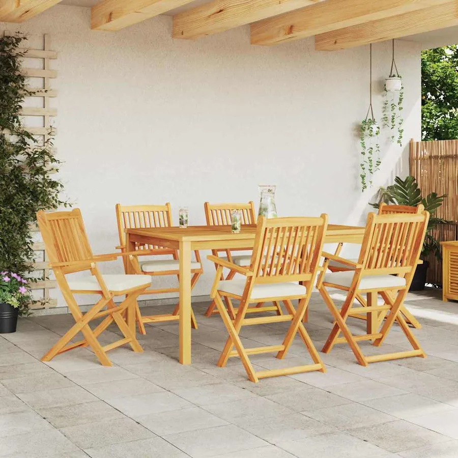 Chaise pliante avec coussin 6 pcs Blanc 49 x 57.5 x 92cm - 3