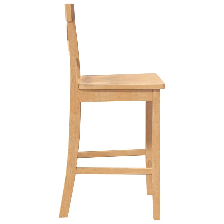 Tabourets de bar (lot de 2) en bois massif naturel et caoutchouc - 6