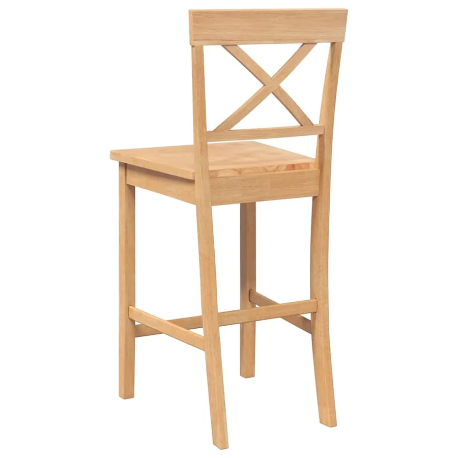 Tabourets de bar (lot de 2) en bois massif naturel et caoutchouc - 7