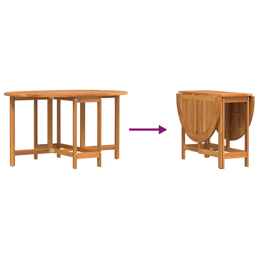 Table de Jardin Marron 110 x 60 x 72 cm Bois d'Acacia Massif - 7