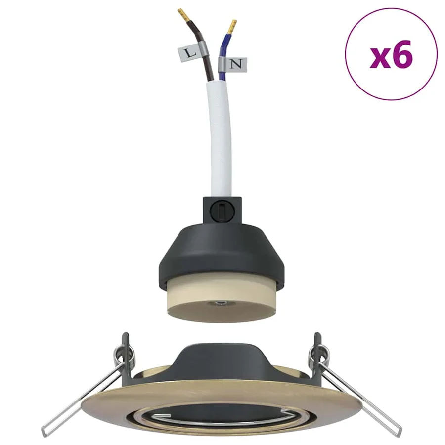 Projecteur 6 pcs Laiton 9 x 9 x 2,5 cm Métal - 4
