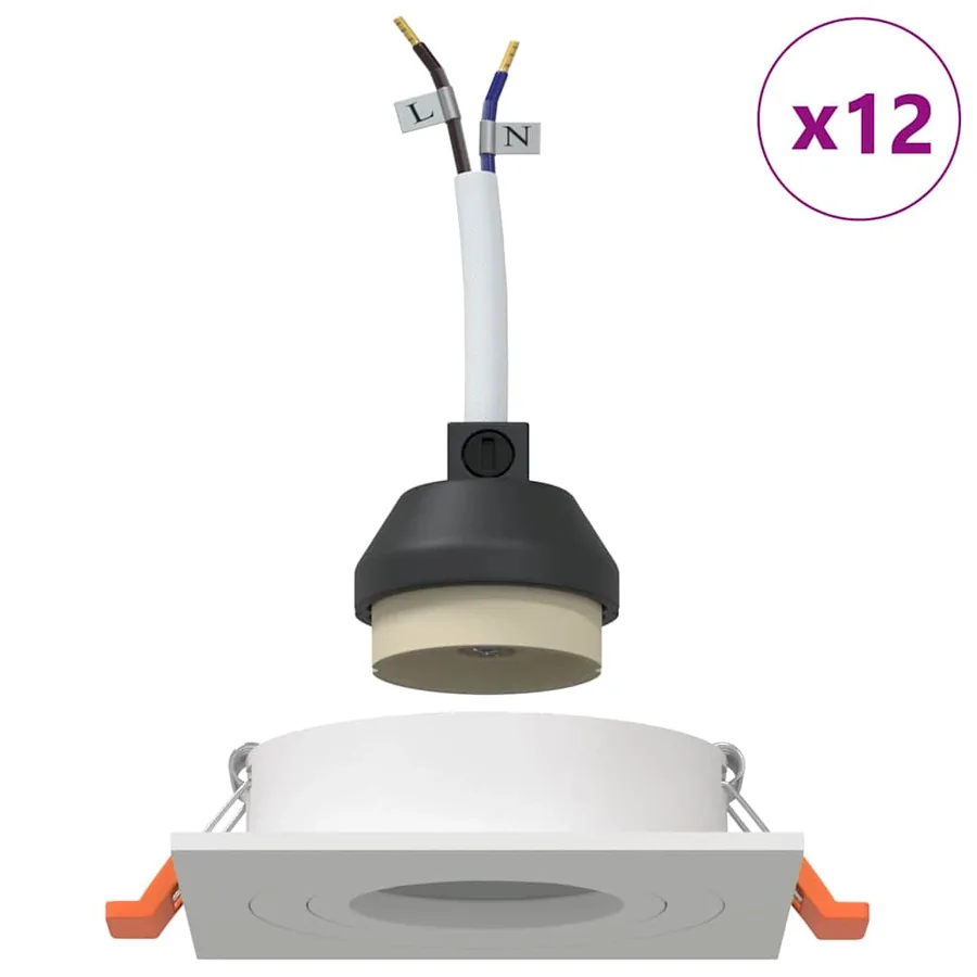 Projecteur 12 pcs Blanc 9 x 9 x 2 cm Aluminium - 4