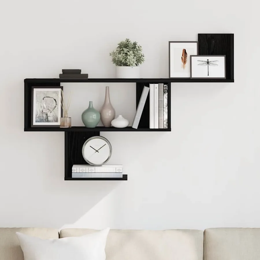 Étagère murale en chêne noir 100 x 15 x 70 cm bois d'ingénierie - 3