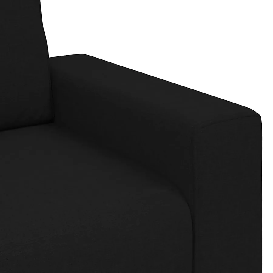 Canapé à 2 places noir 180x77x82 cm tissu - 7
