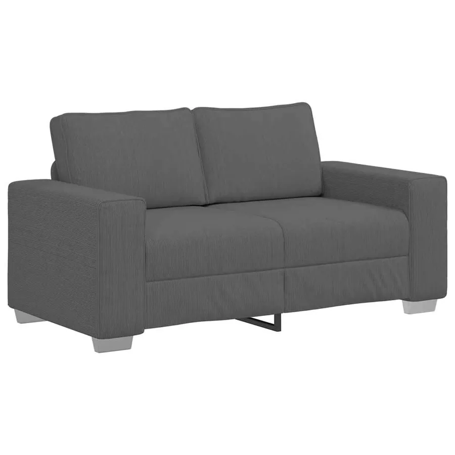 Canapé causeuse gris foncé 160x77x82 cm tissu velours côtelé - 2