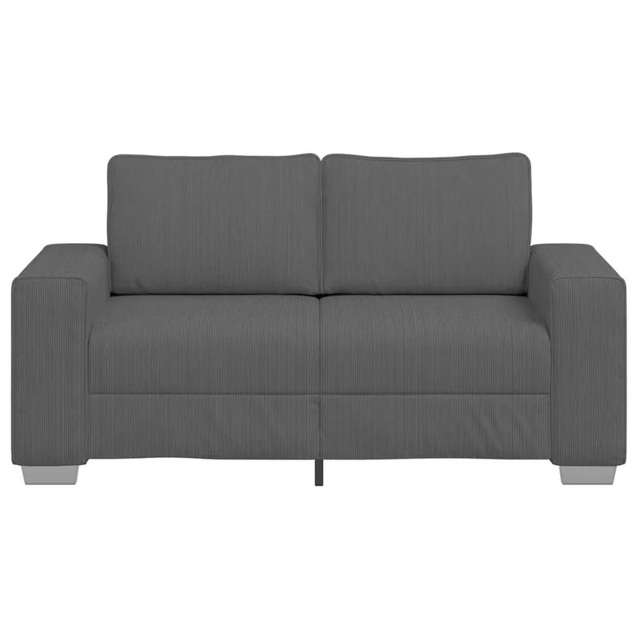 Canapé causeuse gris foncé 160x77x82 cm tissu velours côtelé - 4