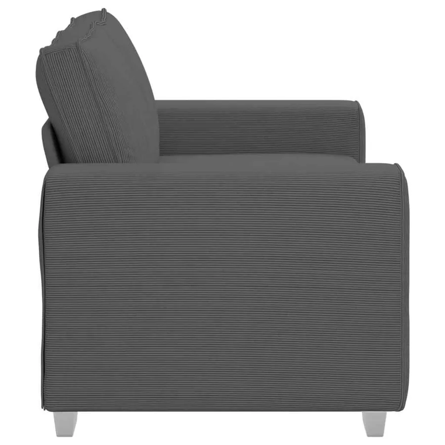 Canapé causeuse gris foncé 160x77x82 cm tissu velours côtelé - 5