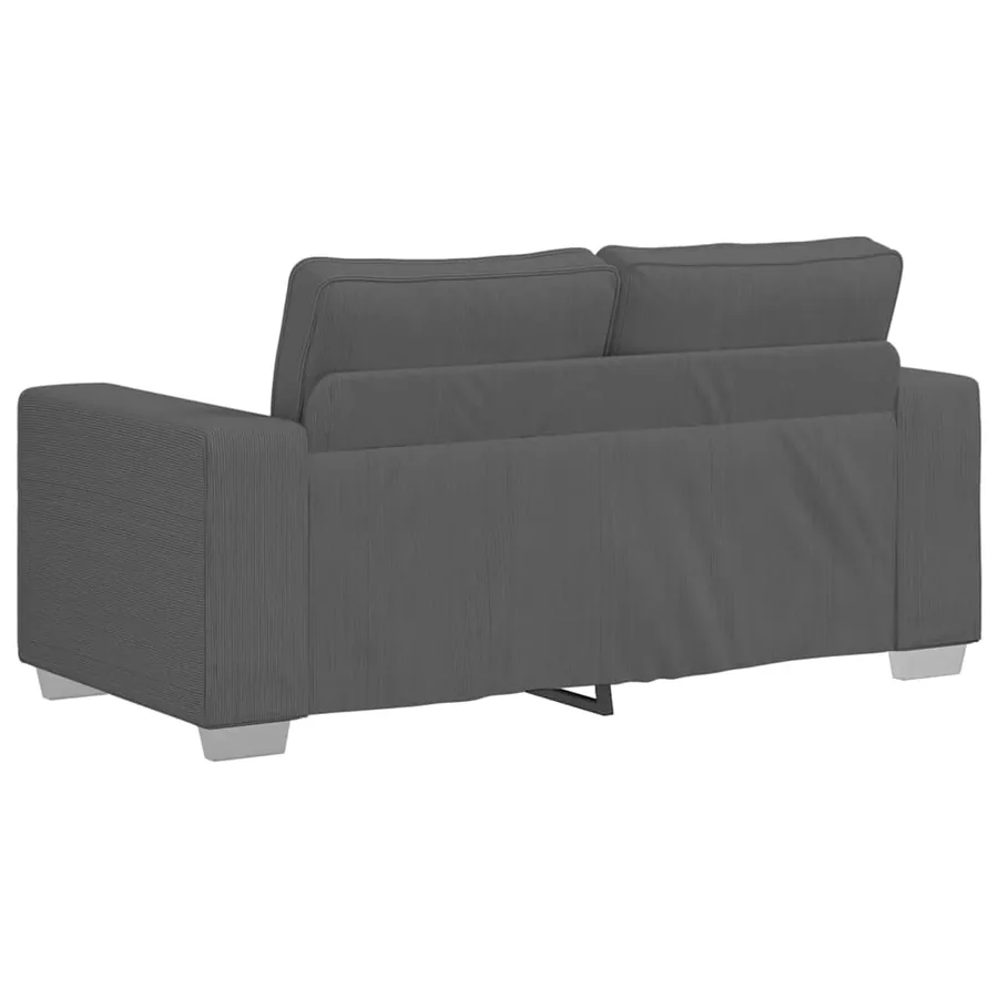 Canapé causeuse gris foncé 160x77x82 cm tissu velours côtelé - 6