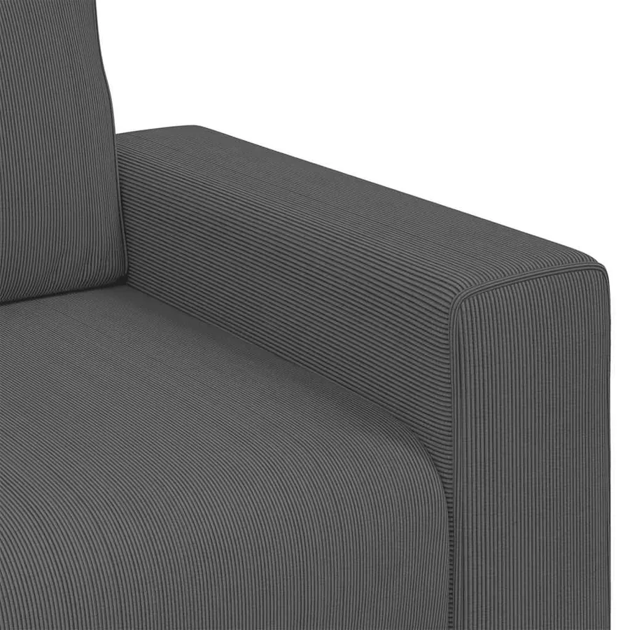Canapé causeuse gris foncé 160x77x82 cm tissu velours côtelé - 7