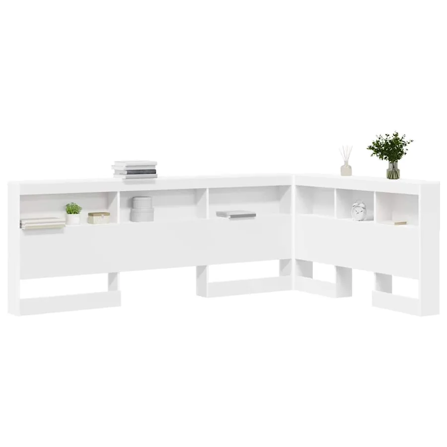 Tête de lit de rangement Blanc 207,5 x 137,5 x 76,5 cm - 3