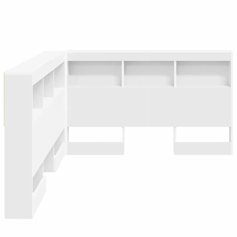 Tête de lit de rangement Blanc 207,5 x 137,5 x 76,5 cm - 7