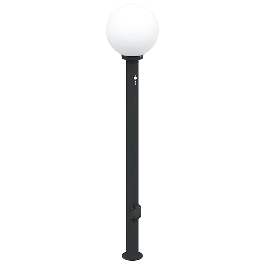 Bornes lumineuses avec détecteur et prise lot de 3 120 cm noir IP44 - 4