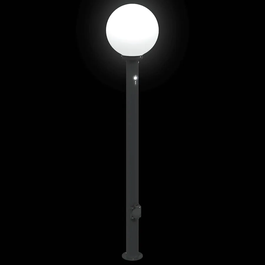 Bornes lumineuses avec détecteur et prise lot de 3 120 cm noir IP44 - 5