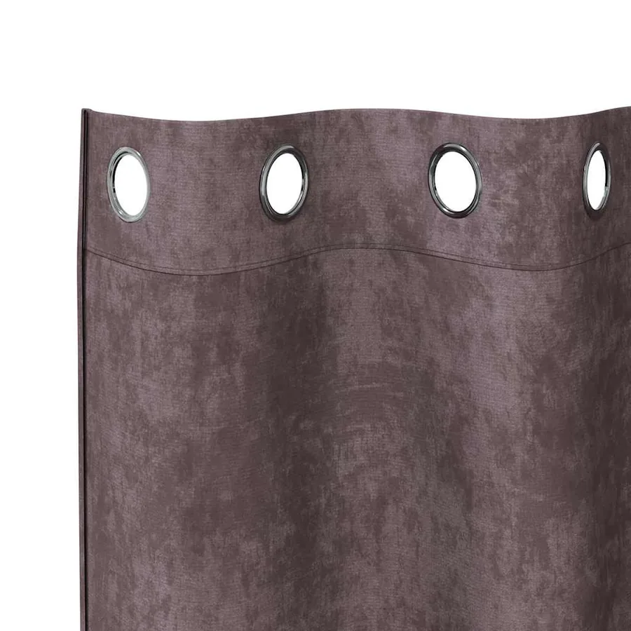 Rideaux en velours 2 pcs Marron 260 x 140 cm Velours - 5