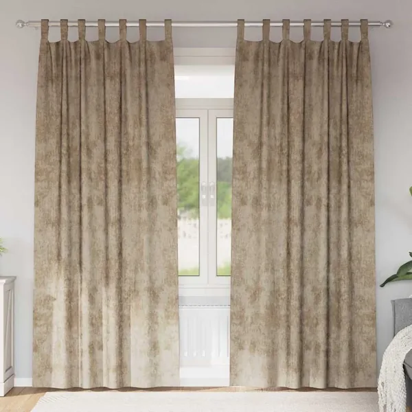 Rideaux en velours 2 pcs Champagne 245 x 140 cm Velours