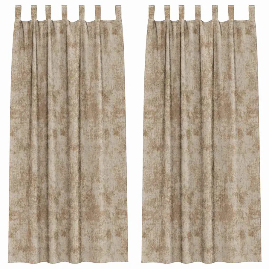 Rideaux en velours 2 pcs Champagne 245 x 140 cm Velours - 2