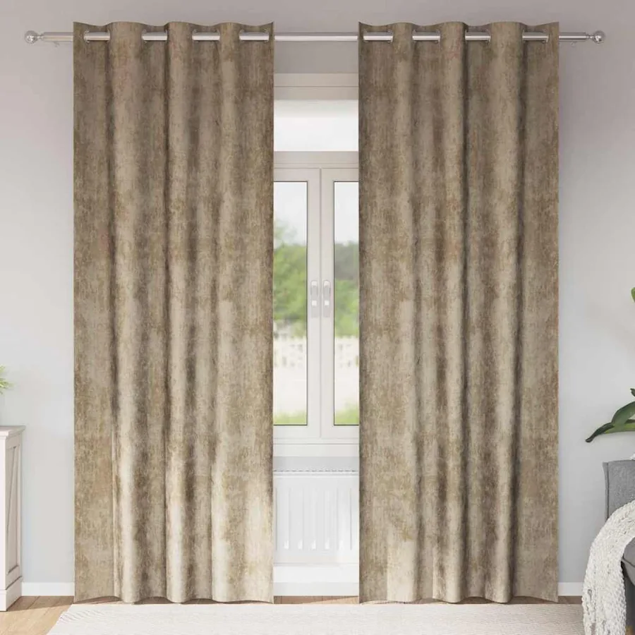 Rideaux en velours 2 pcs Champagne 245 x 140 cm Velours