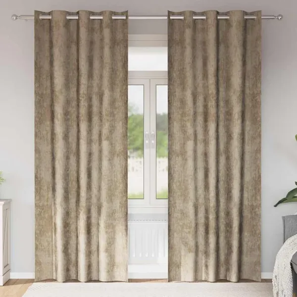 Rideaux en velours 2 pcs Champagne 245 x 140 cm Velours