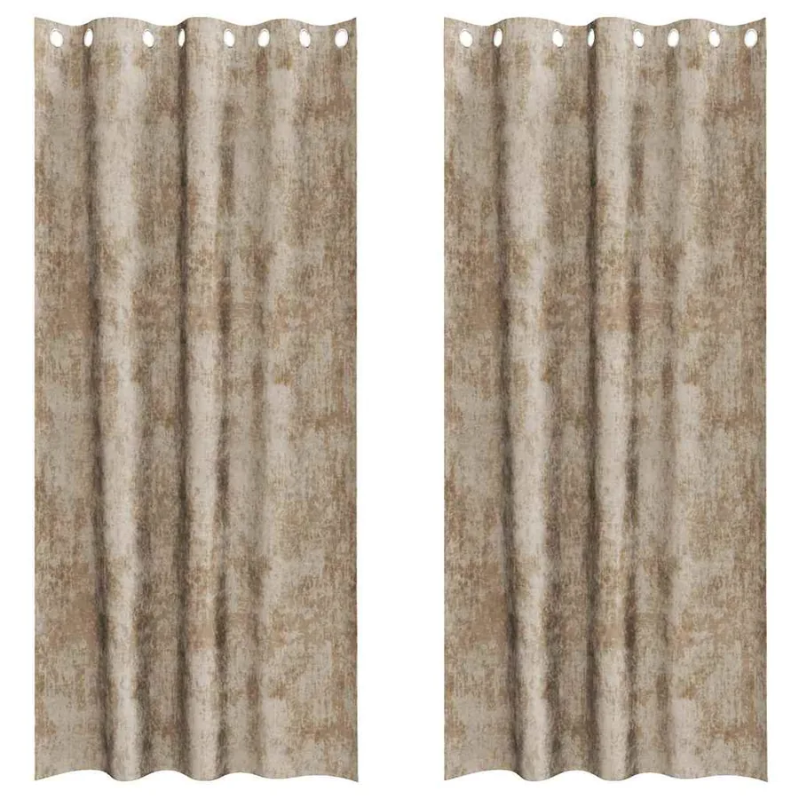Rideaux en velours 2 pcs Champagne 245 x 140 cm Velours - 2