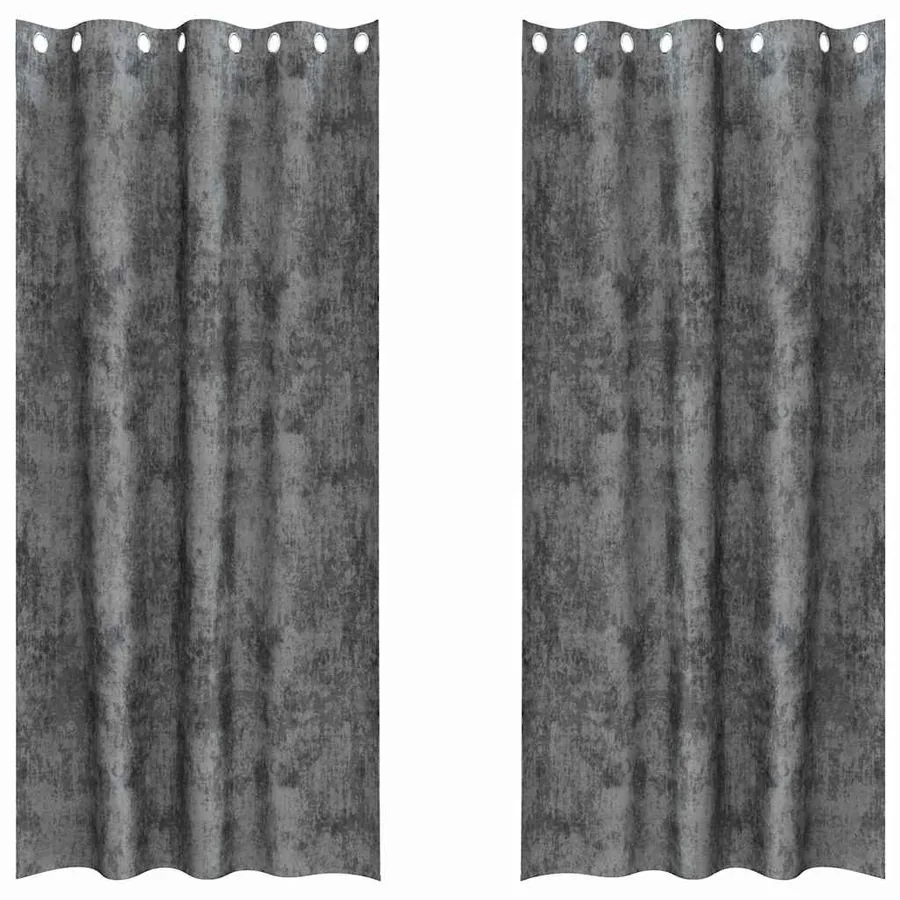 Rideaux en velours 2 pcs Gris 260 x 140 cm Velours - 2