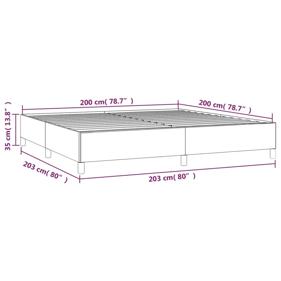 Cadre de lit sans matelas noir 200x200 cm similicuir - 9