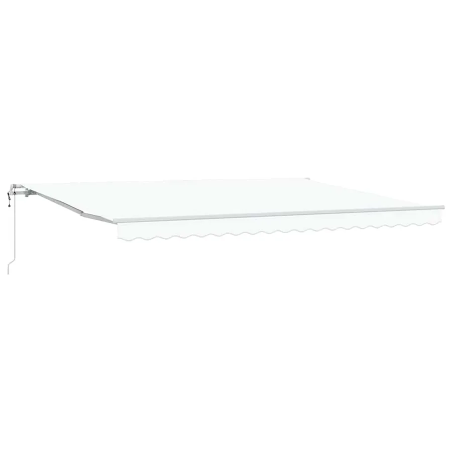 Auvent rétractable Blanc 450 × 300 cm Tissu et Aluminium - 2
