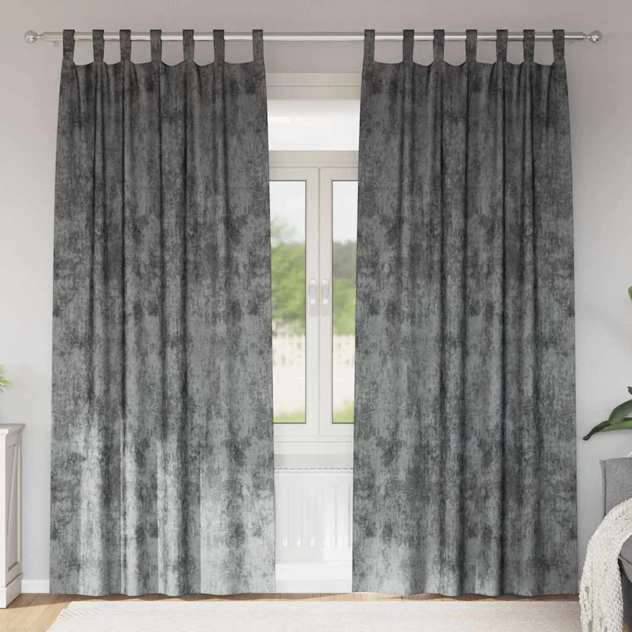 Rideaux en velours 2 pcs Gris 260 x 140 cm Velours