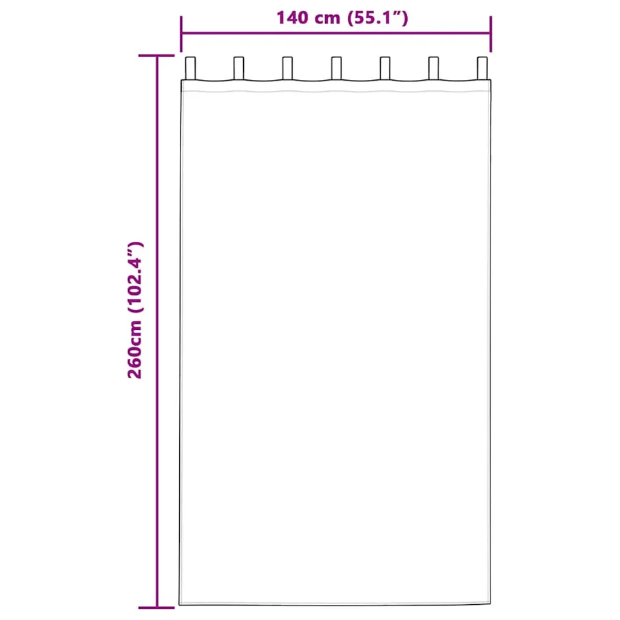Rideaux en velours 2 pcs Gris 260 x 140 cm Velours - 8