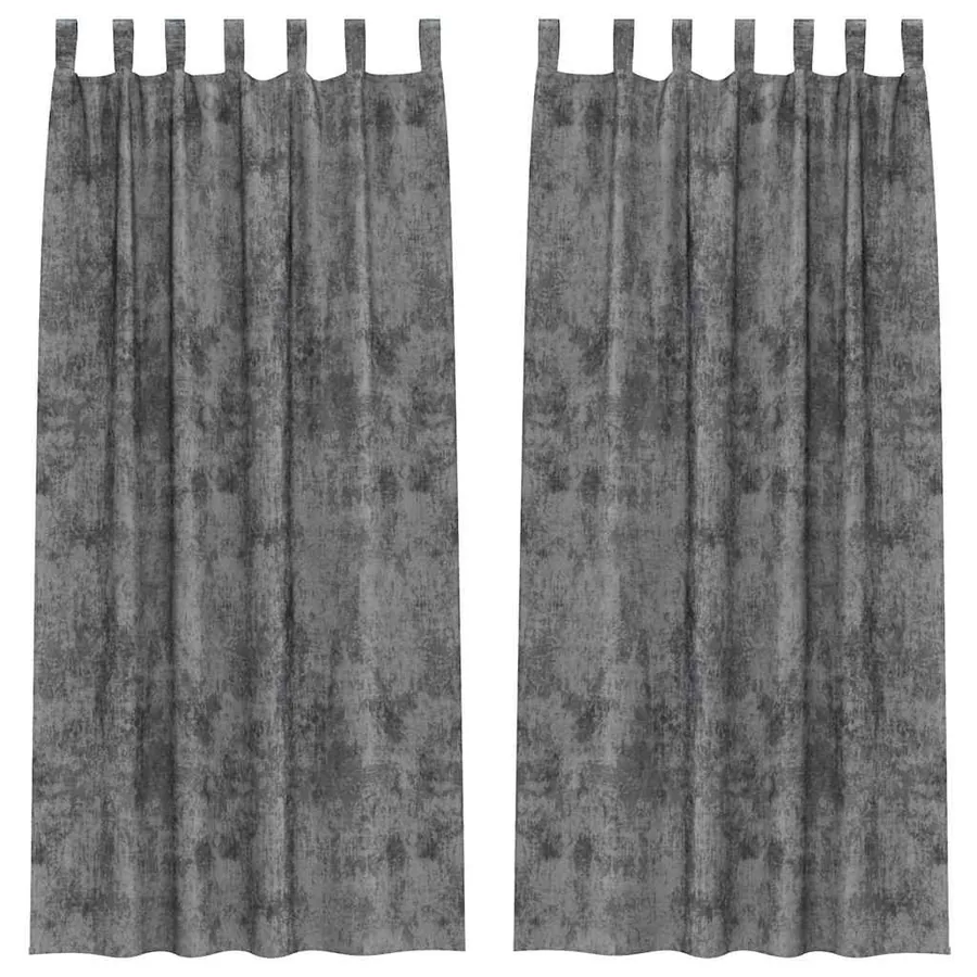 Rideaux en velours 2 pcs Gris 225 x 140 cm Velours - 2