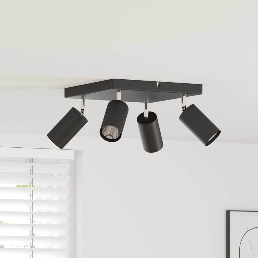 Spot de plafond avec des projecteurs Noir 26 x 26 x 16 cm Métal