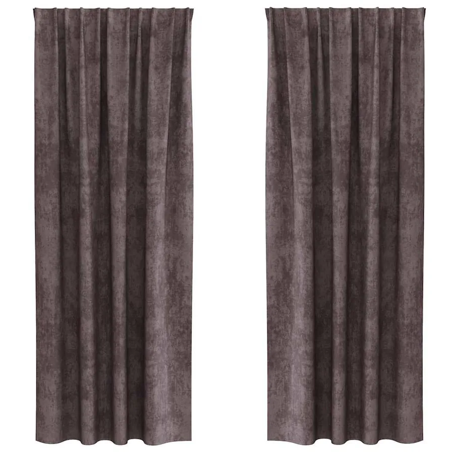 Rideaux en velours 2 pcs Marron 225 x 140 cm Velours - 2