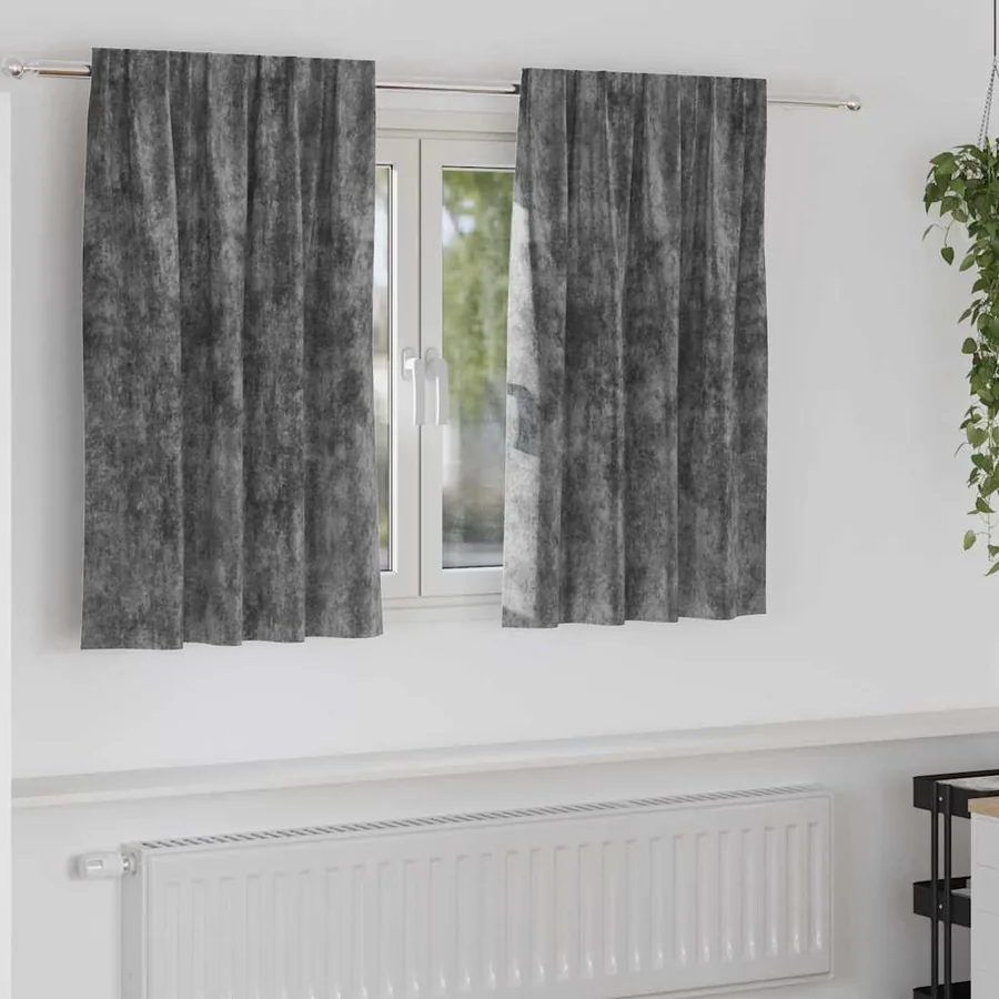 Rideaux en velours 2 pcs Gris 140 x 140 cm Velours