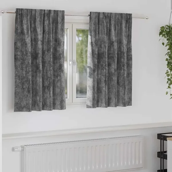 Rideaux en velours 2 pcs Gris 140 x 140 cm Velours