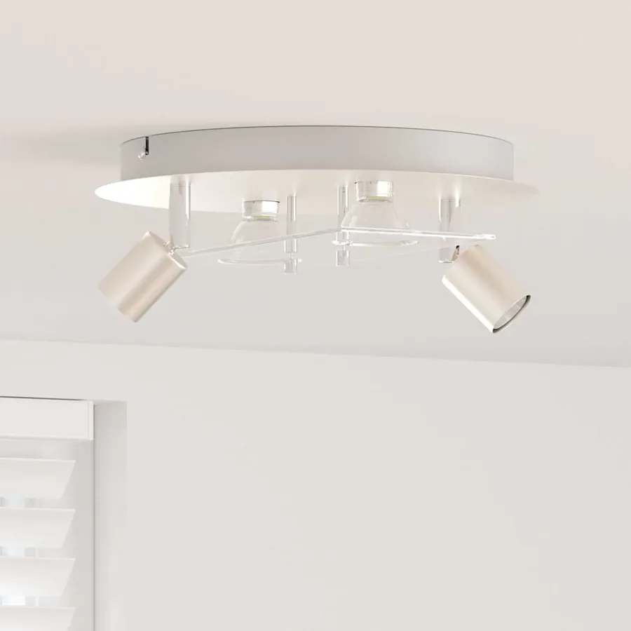 Spot de plafond Nickel 29 x 29 x 11 cm Acier et Verre