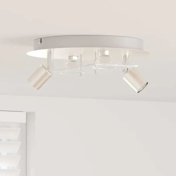 Spot de plafond Nickel 29 x 29 x 11 cm Acier et Verre