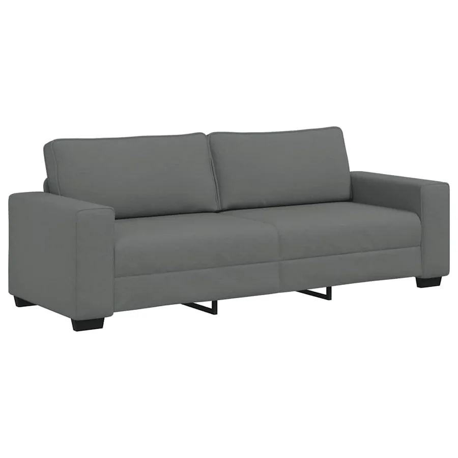 Ensemble de canapé 3 pcs avec coussins en tissu gris foncé - 5