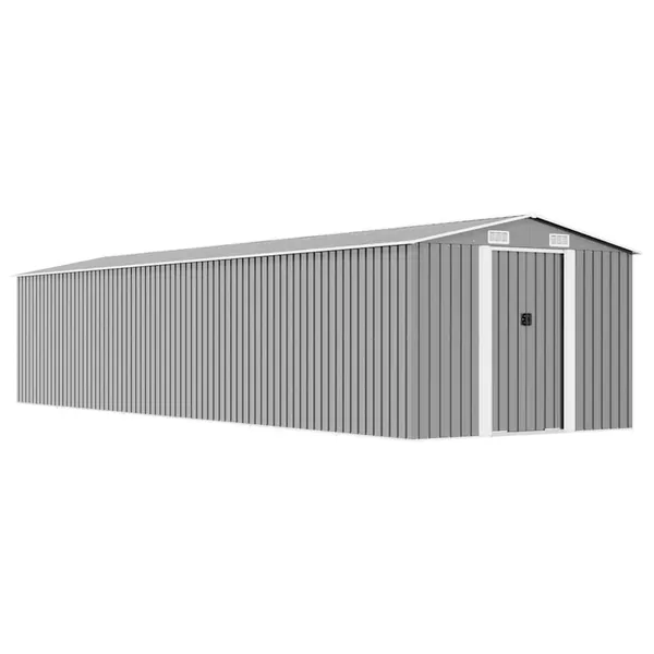 Abri de jardin Gris 257x779x181 cm Acier galvanisé