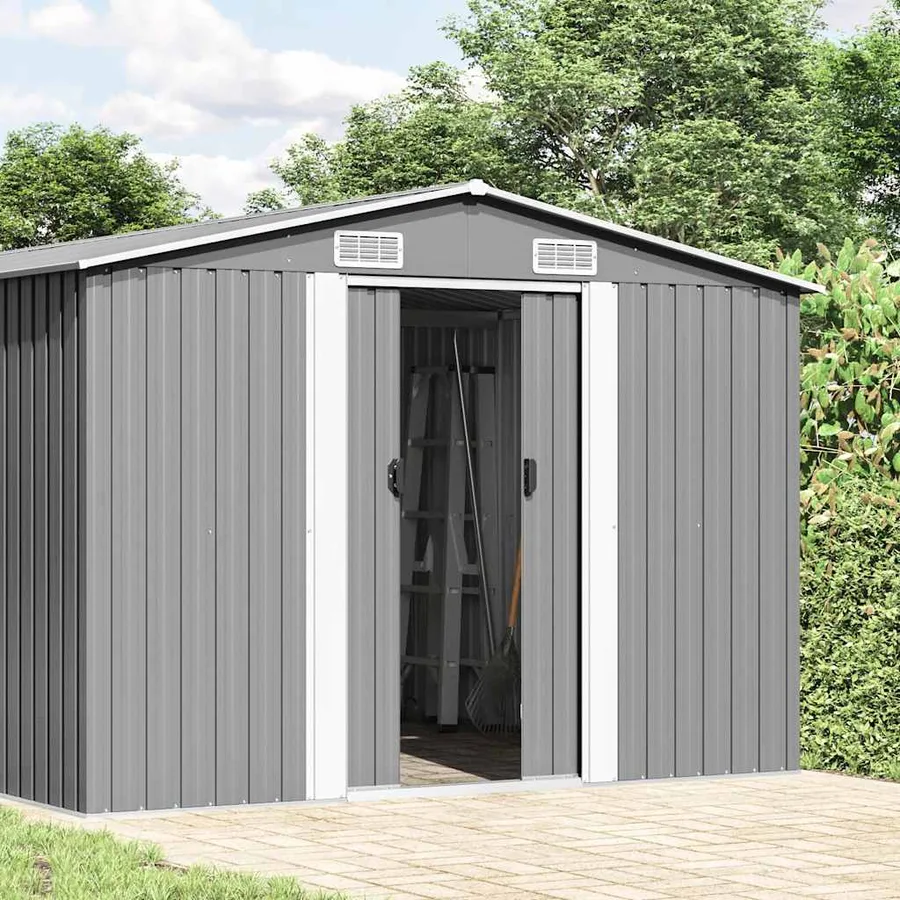 Abri de jardin Gris 257x779x181 cm Acier galvanisé - 2