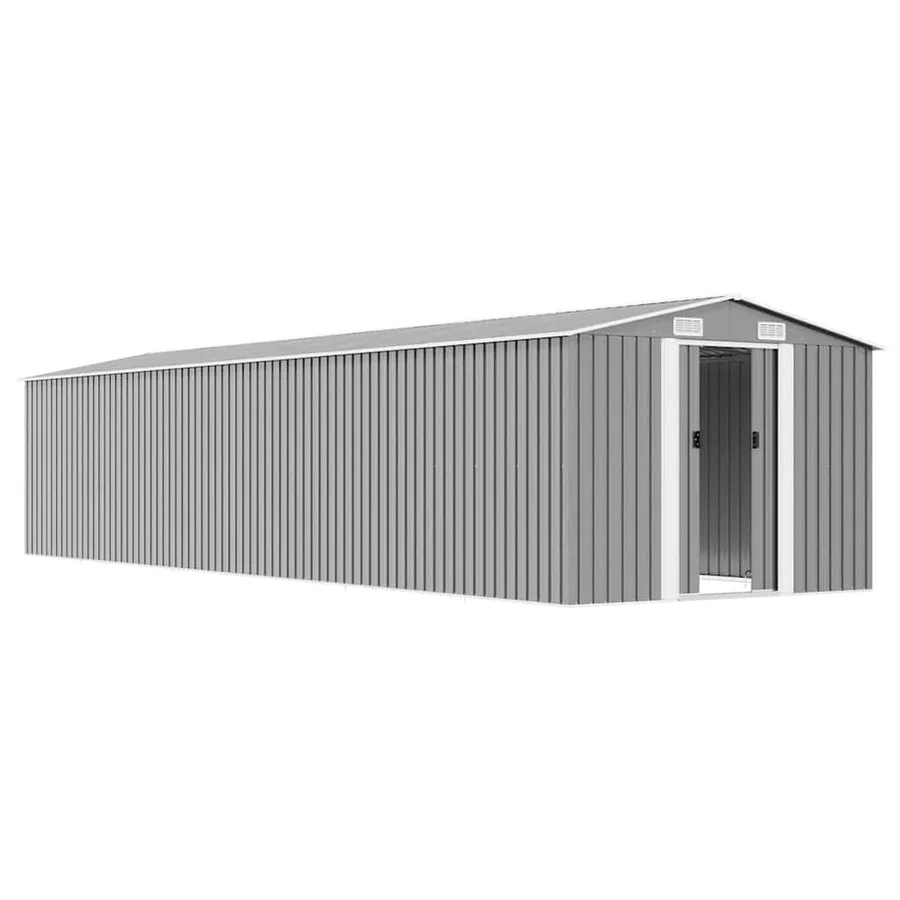 Abri de jardin Gris 257x779x181 cm Acier galvanisé - 4