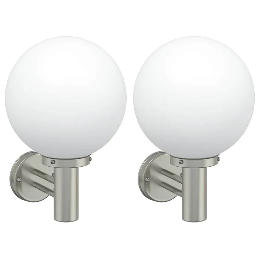 Applique Murale Extérieure 2 pcs Argenté 28 x 25 x 38 cm - 2