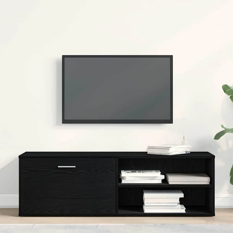 Meuble TV en chêne noir 120x34x37 cm bois d'ingénierie - 3
