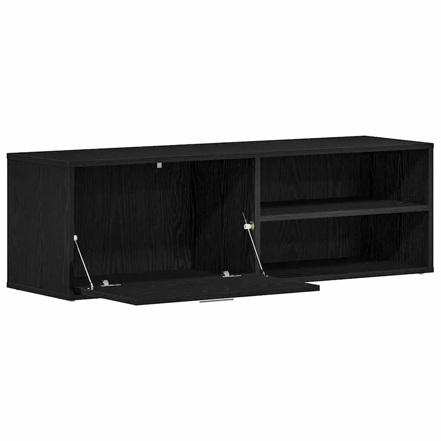 Meuble TV en chêne noir 120x34x37 cm bois d'ingénierie - 5
