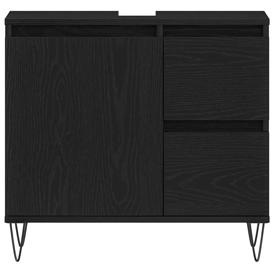 Ensemble de mobilier de salle de bain 3 pcs Chêne noir - 10