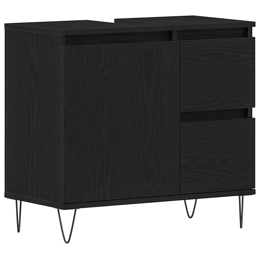 Ensemble de mobilier de salle de bain 3 pcs Chêne noir - 7