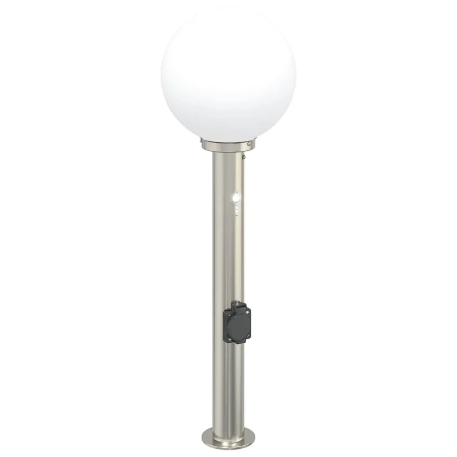 Borne lumineuse avec détecteur et prise 80 cm acier inoxydable IP44 - 2