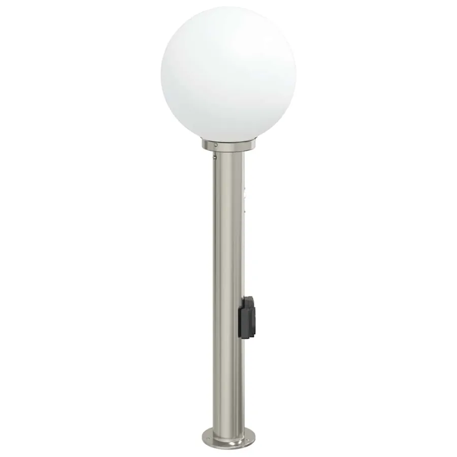 Borne lumineuse avec détecteur et prise 80 cm acier inoxydable IP44 - 4