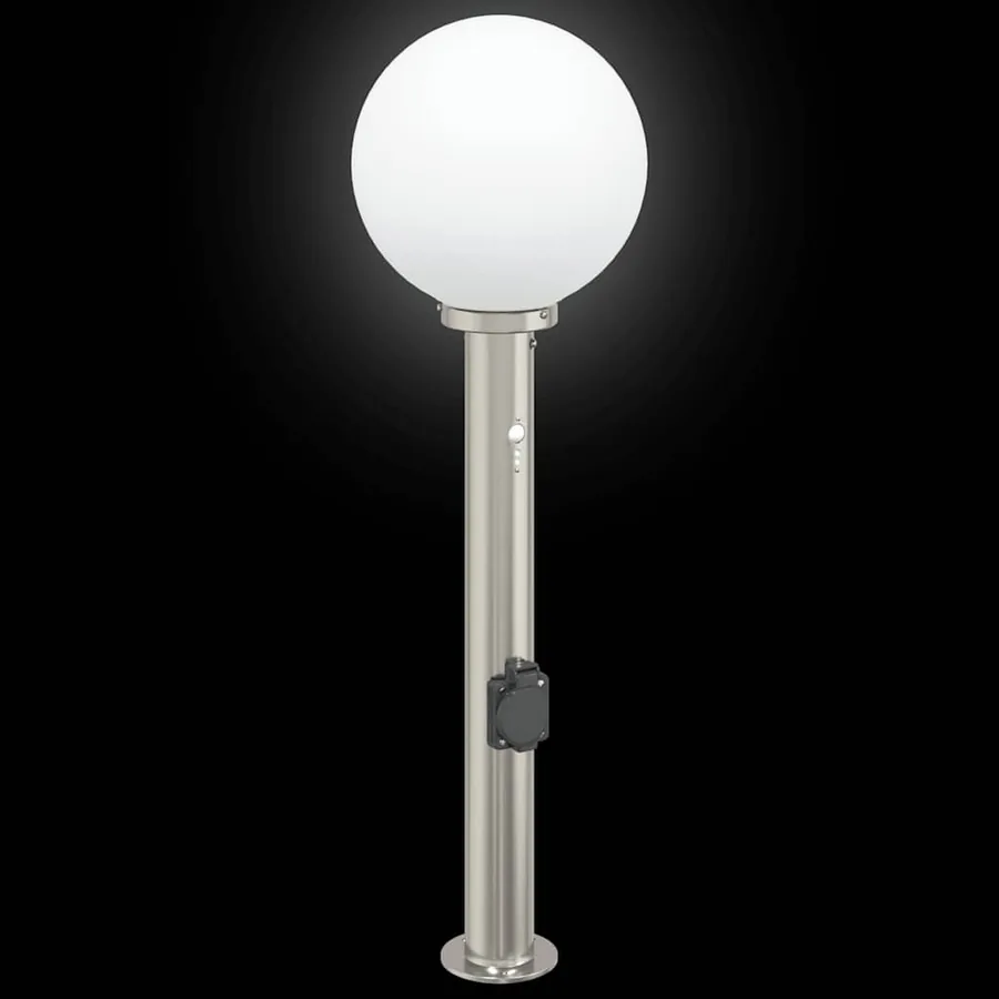 Borne lumineuse avec détecteur et prise 80 cm acier inoxydable IP44 - 6