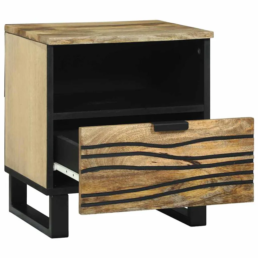 Table de chevet 2 pcs Naturel 40 x 33 x 46 cm Bois d'ingénierie - 3